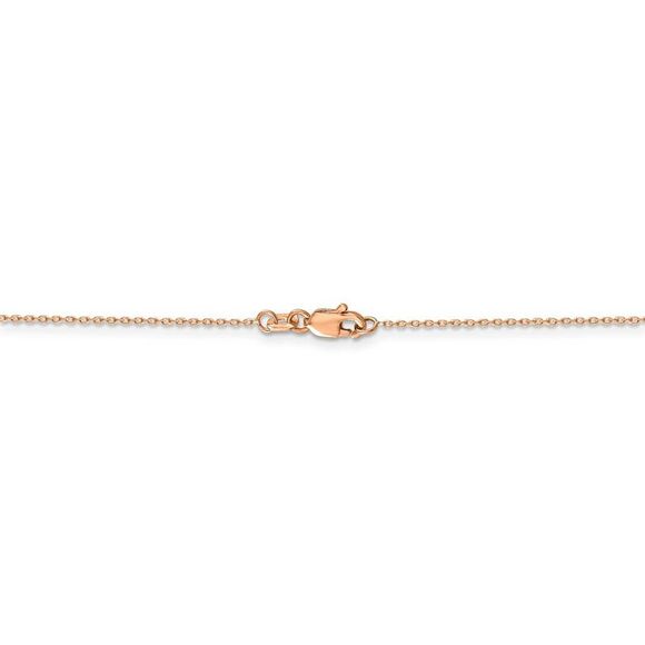 0.8mm 14k Rose Gold Solid Diamond Cut Cable Chain Necklace, 18 Inch - Picture 4 of 8